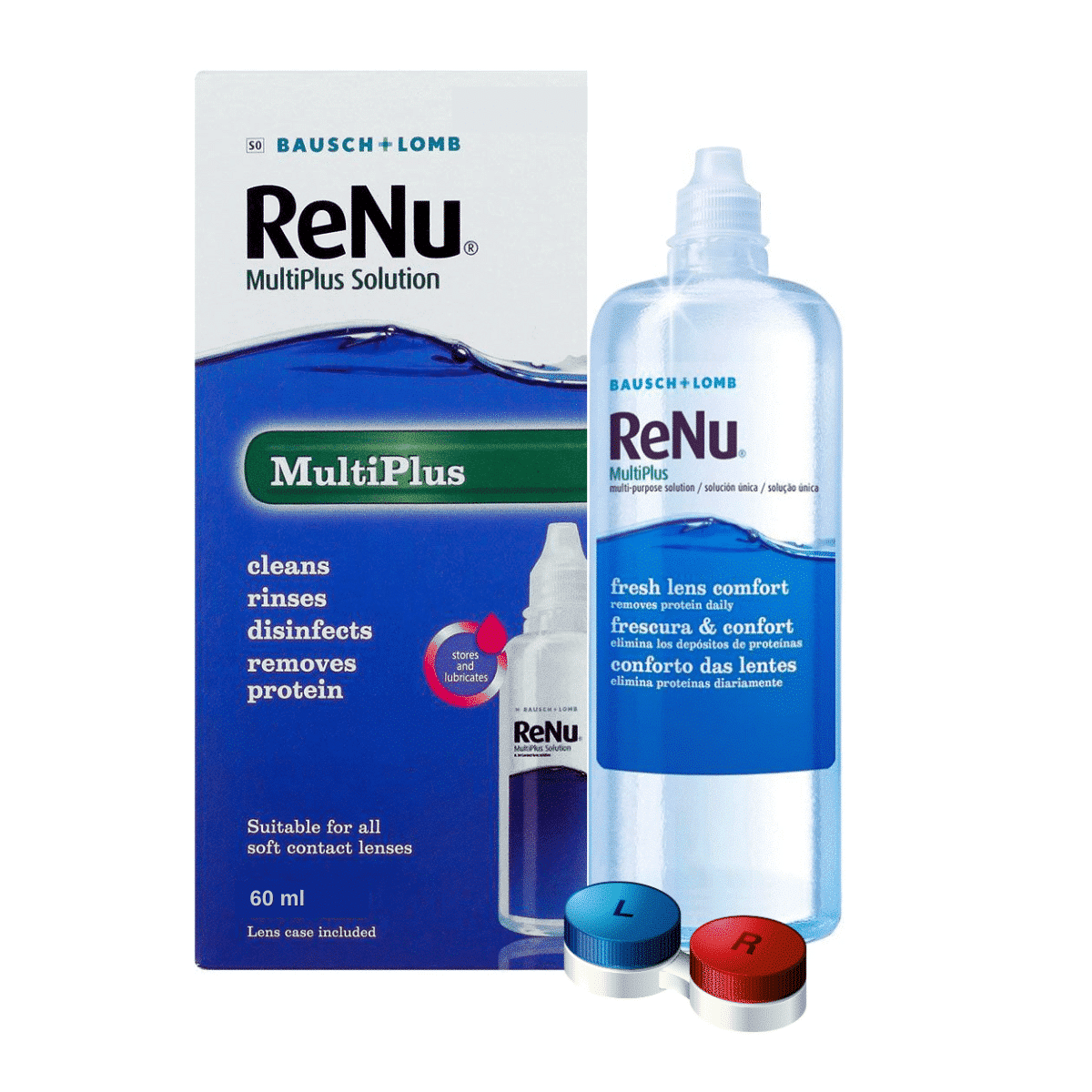 תמיסת נסיעות לחו”ל  תמיסת רניו 60 מ”ל  ReNu MultiPlus 60ml