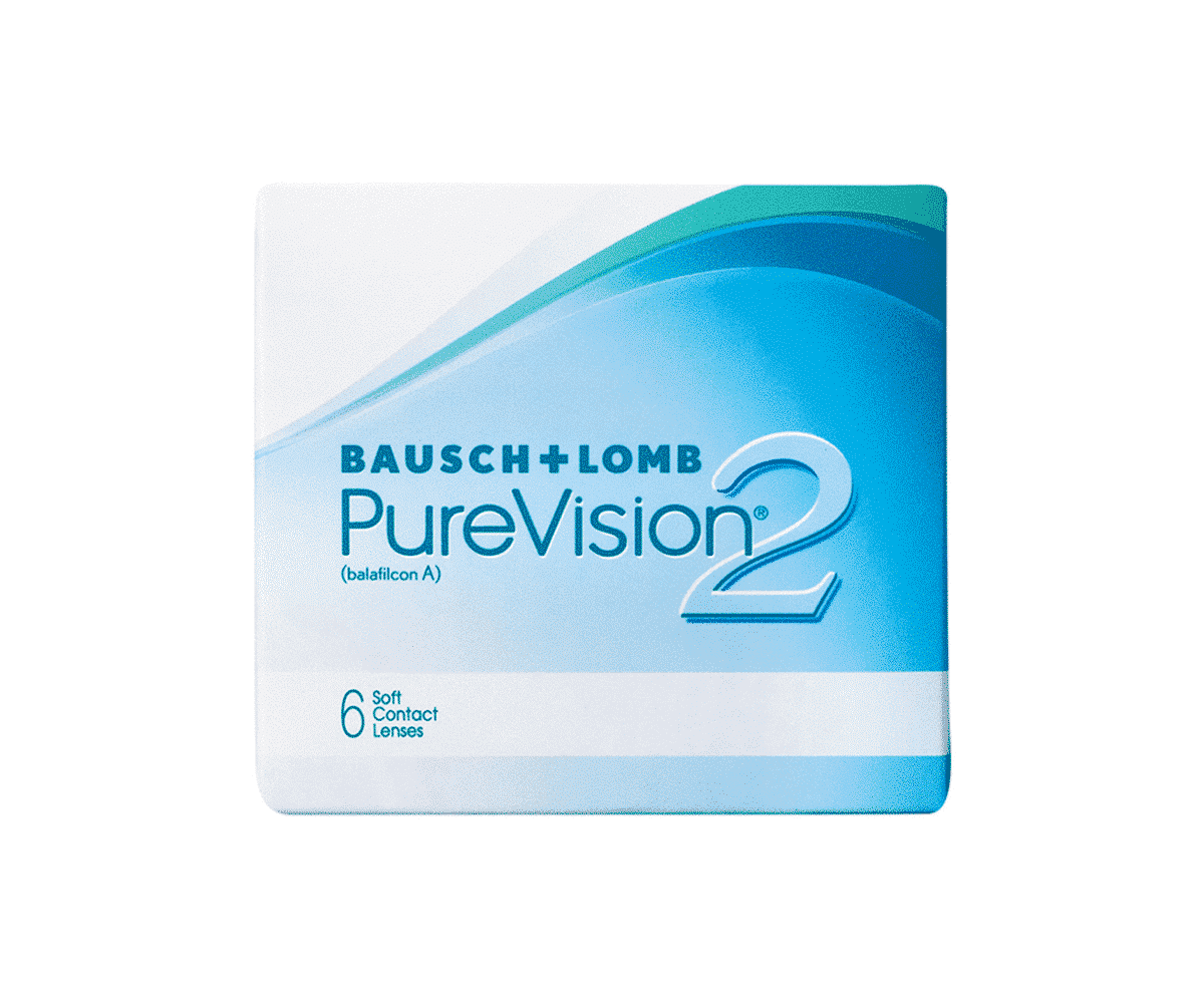עדשות מגע חודשיות  פיור ויז’ן 2,  6 עדשות  Purevision2, 6pck