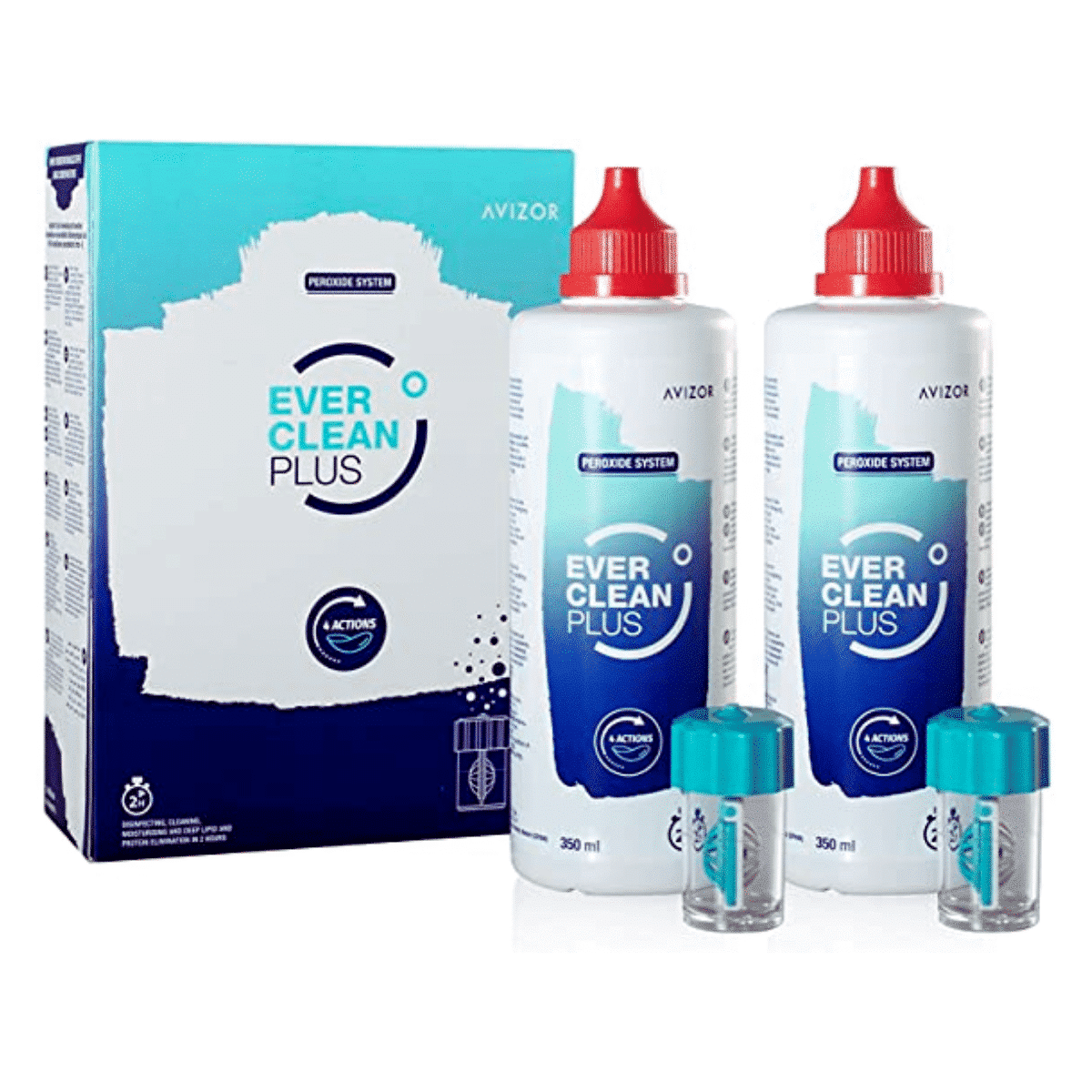 זוג תמיסות מי חמצן  תמיסת אבר קלין 350 מ"ל Ever clean plus 350ml x2