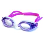 משקפת שחייה אופטית עם צילינדר ומספרים גבוהים לראייה צלולה וחדה במים - צבע סגול לבן