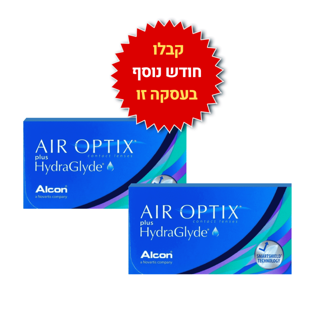 עדשות מגע חודשיות  אייר אופטיקס פלוס היידרהגלייד  Air Optix Plus HydraGlyde SALE