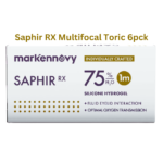 עדשות מגע מולטיפוקל עם צילינדר במספרים גבוהים בהתאמה אישית Saphir Rx Multifocal Toric 6pck
