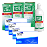 עדשות מגע חודשיות סופלנס 59 + שלישיית תמיסות Soflens 59 Combo Deal