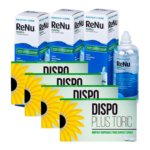 עדשות מגע חודשיות צילינדר דיספו פלוס צילינדר + שלישיית תמיסות Dispo Plus Toric Combo Deal