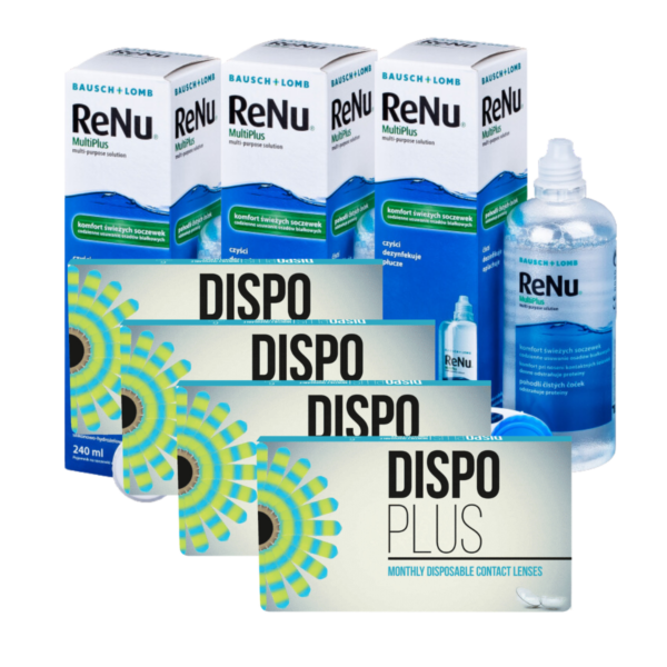 עדשות מגע חודשיות דיספו פלוס + שלישיית תמיסות Dispo Plus Combo Deal