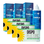 עדשות מגע חודשיות צילינדר דיספו פלוס צילינדר + שלישיית תמיסות Dispo Plus Toric Combo Deal