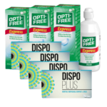 עדשות מגע חודשיות דיספו פלוס + שלישיית תמיסות Dispo Plus Combo Deal