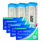 עדשות מגע חודשיות צילינדר אייר אופטיקס היידרהגלייד + שלישיית תמיסות Air Optix hydraglide Astigmetism Combo Deal